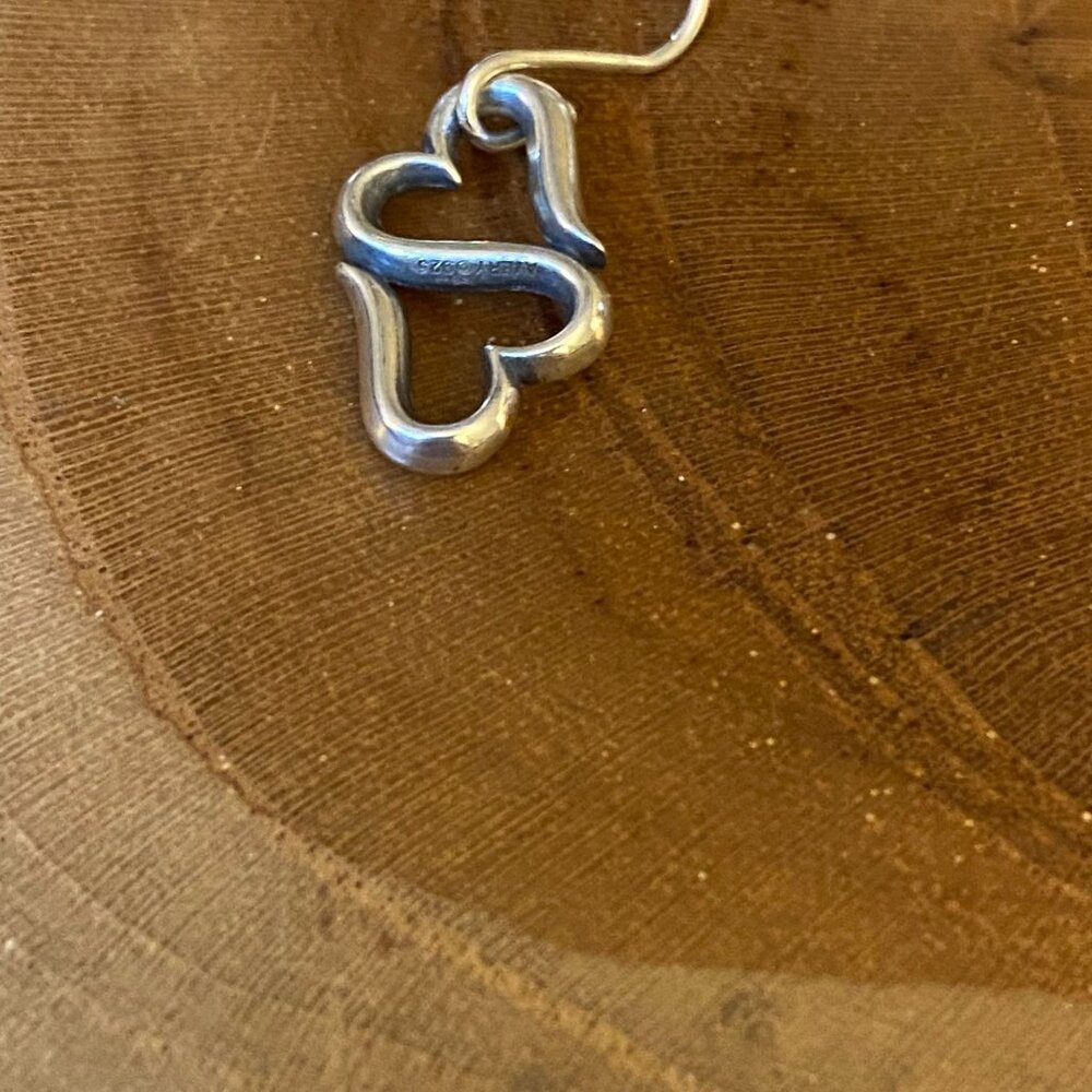 SINGLE Retired James Avery Heart to Heart Dangle Earring, Sterling Silver - Picture 2 of 3